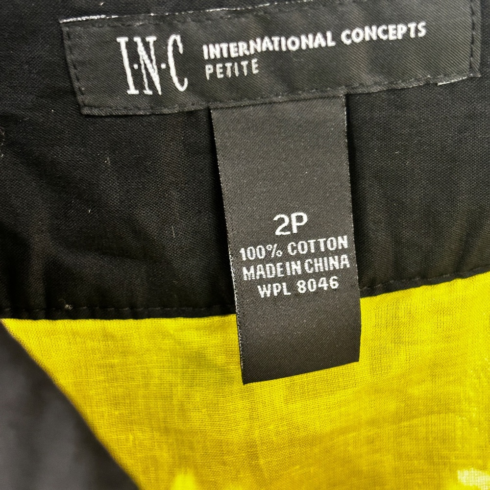 INC International Concepts Eyelet Cutout Skirt - Black & Yellow Size 2P - Picture 8 of 10